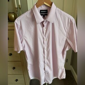 Bonobos Men's Light Pink Button Down Short Sleeve Shirt